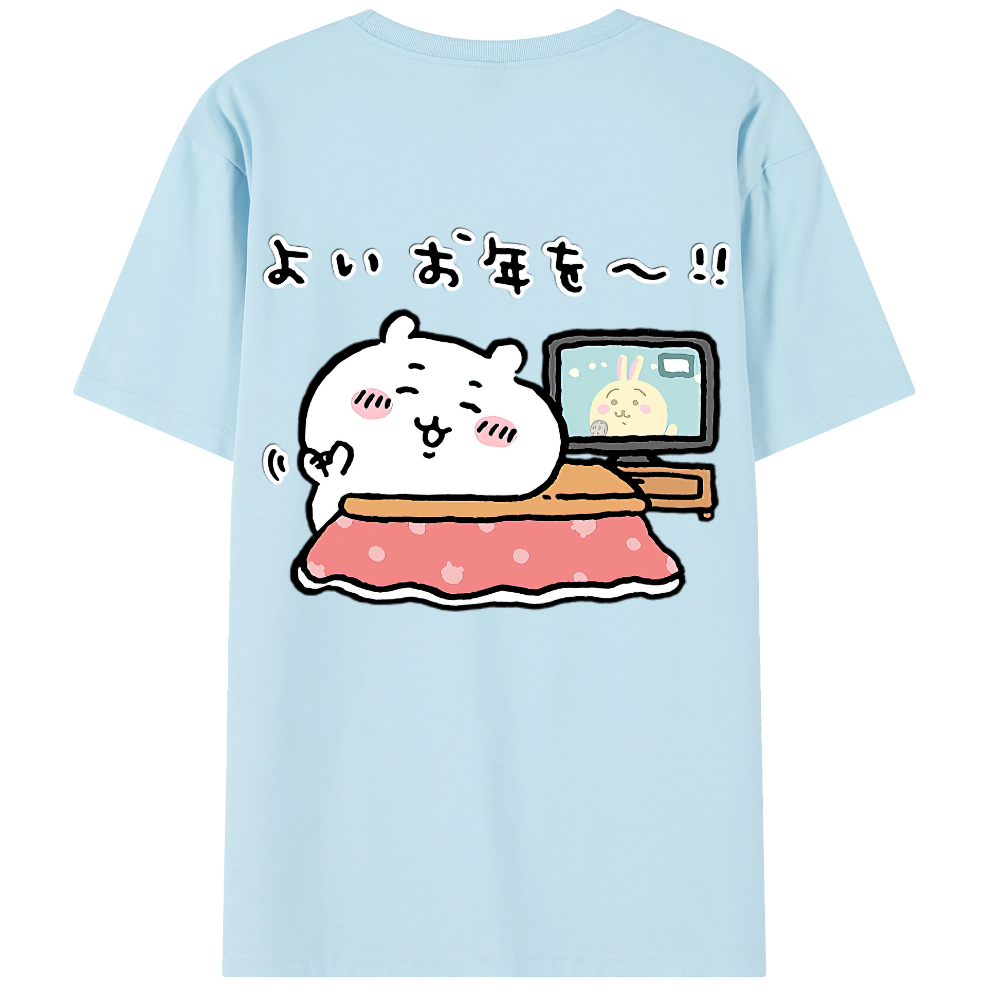 （画像用） ちいかわ ちいかわ Chii-kawa chiikawa 綿100％半袖Tシャツ（背面プリント）
